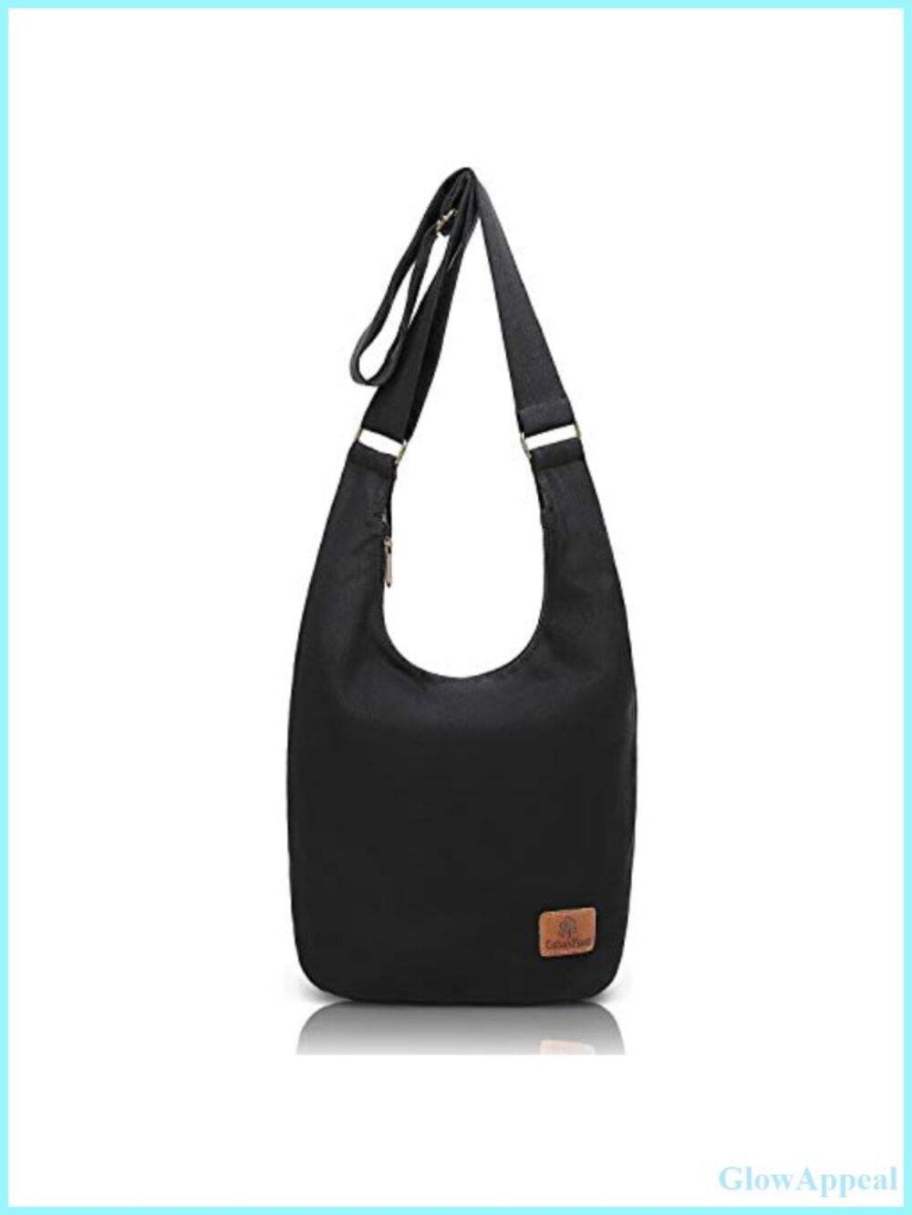 Hippie Crossbody Bag Top Zip Large Capacity Canvas Sling Bag Jacquard Cloth